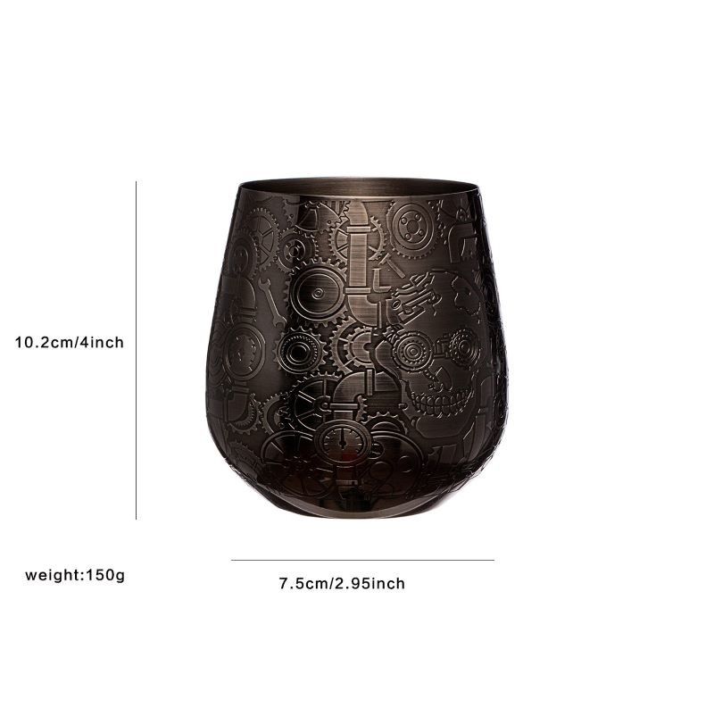 Premium 304 Stainless Steel Wine Glass Egg Shape Cup Unbreakable Portable Wine Tumbler
