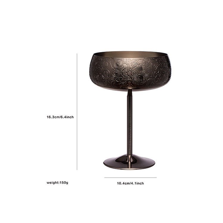 Stainless Steel Martini Wine Glass 14OZ 4.1*6.4 inch with wide bottom