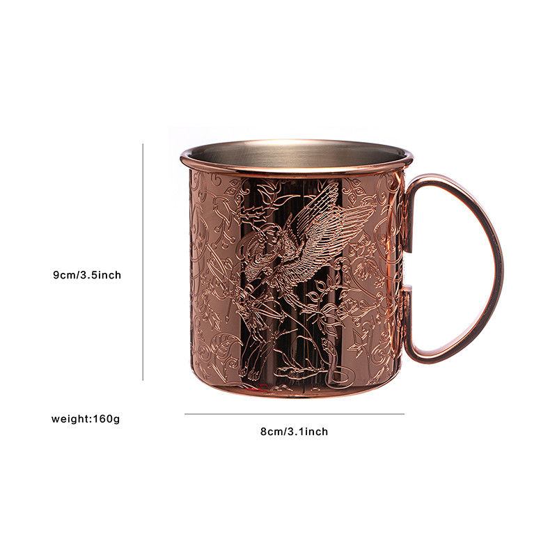 304 Stainless Steel Copper Mug Etch Design Customized Stainless Steel Wine Cup For Party