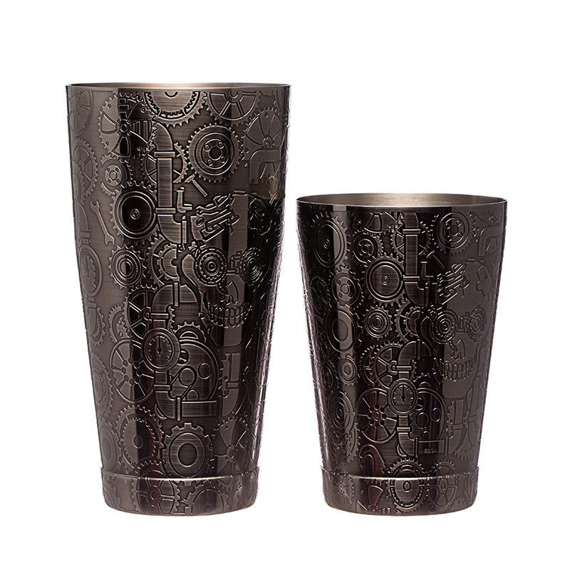 Food Grade Black Stainless Steel Cocktail Shaker Custom Boston Shaker For Bar Party