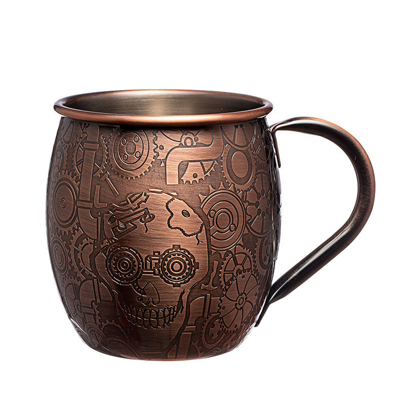 18 Oz Hammered Stainless Steel Copper Mugs 304 Stainless Steel Corrosion Resistant