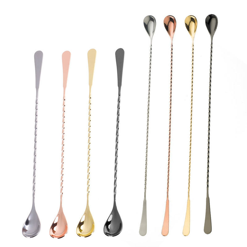 18/8 Stainless Steel Cocktail Spoon Bar Accessories Long Handle Bar Spoon For Bartender