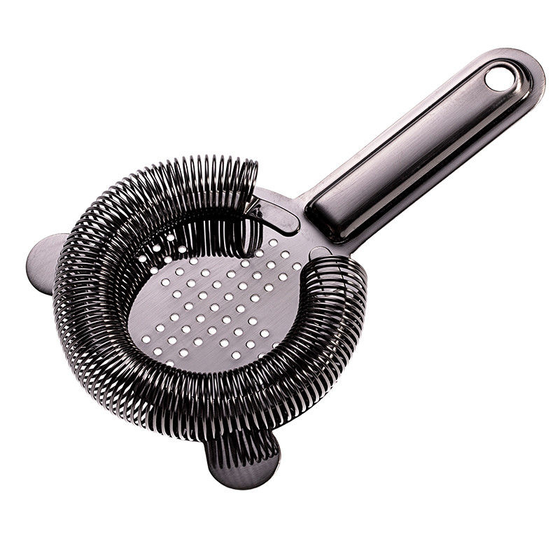 Stainless Steel Hawthorne Strainer for Cocktails Bar Strainer Cocktail High Density Spring Black Finish