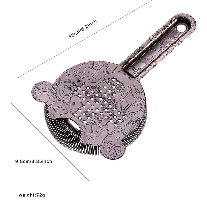 Stainless Steel Hawthorne Strainer for Cocktails Bar Strainer Cocktail High Density Spring Black Finish