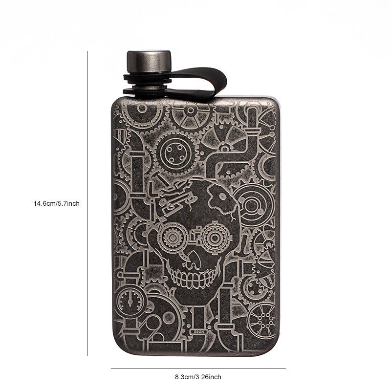 Silver Flask Polished Stainless Steel Hip Flask With Screw Top for Alcohol Liquor Flask for Men