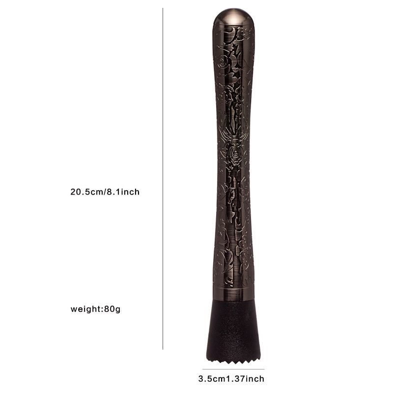 Black Stainless Steel Muddler for Cocktails 8 inch Long 1pc Fruit Crusher Bar Tools for Home