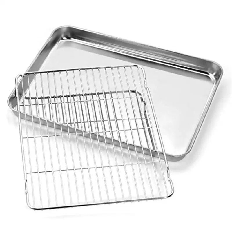 Heavy Duty Oven Baking Tray Nonstick Baking Pan Rust Free With Cooling Rack Set
