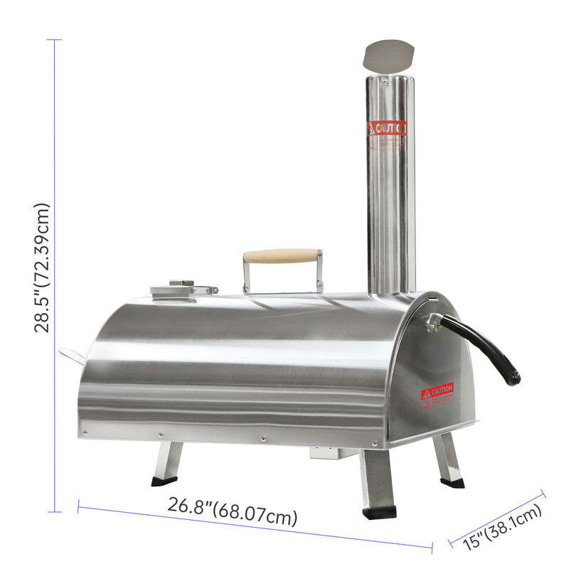 12 Inch Automatic Rotating Outdoor Pizza Oven Portable Wood Fired Pizza Grill Oven
