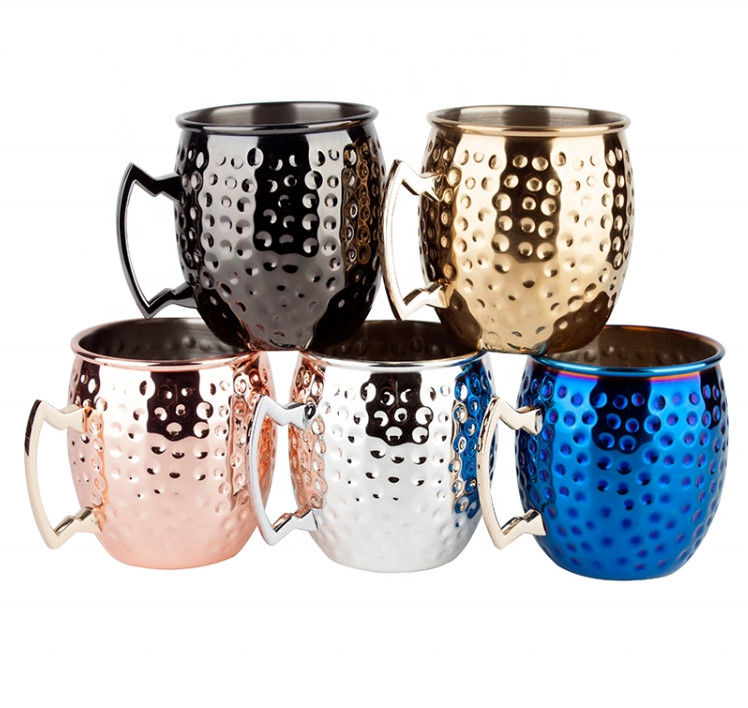 Moscow Mule Hammer Point Copper Mugs Stainless Steel Beer Wine Cup For Bar